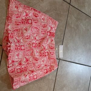 Lilly Pulitzer Coral Patterned Skorts